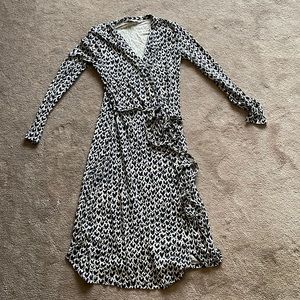 Boden Wrap Heart Midi Dress Navy 6L 6 Long